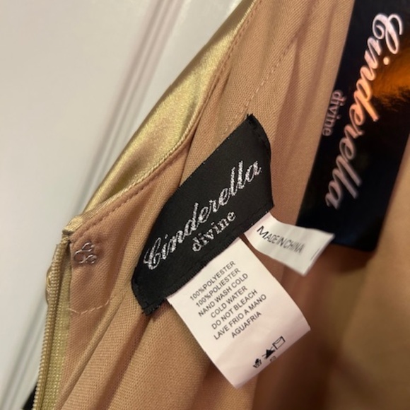 {Ladivine} Cinderella Divine Gold Fitted Satin Dress -S- NWT - Picture 9 of 13